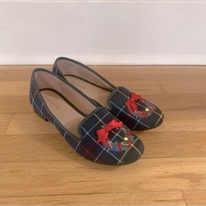 CHARTER CLUB Christmas Wreath Plaid Slip On Loafers Women's Size 7.5